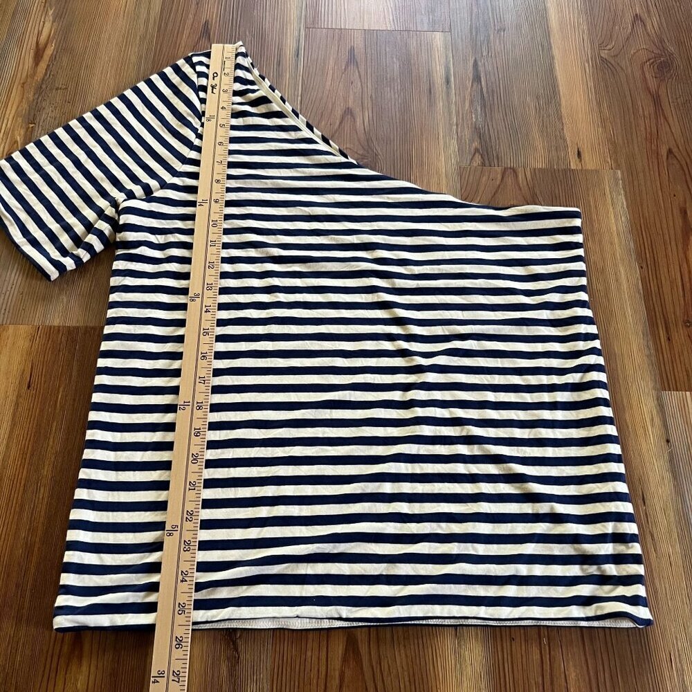 J.CREW‎ XXL FormKnit One-Shoulder Top Striped Elbow Sleeve Stretch Modal Knit - Picture 8 of 10